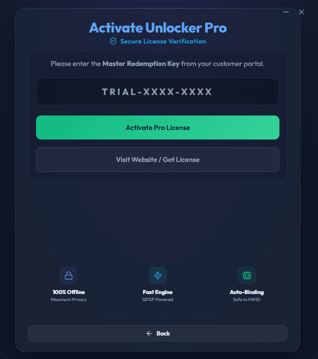 PDF Unlocker Pro screen 2